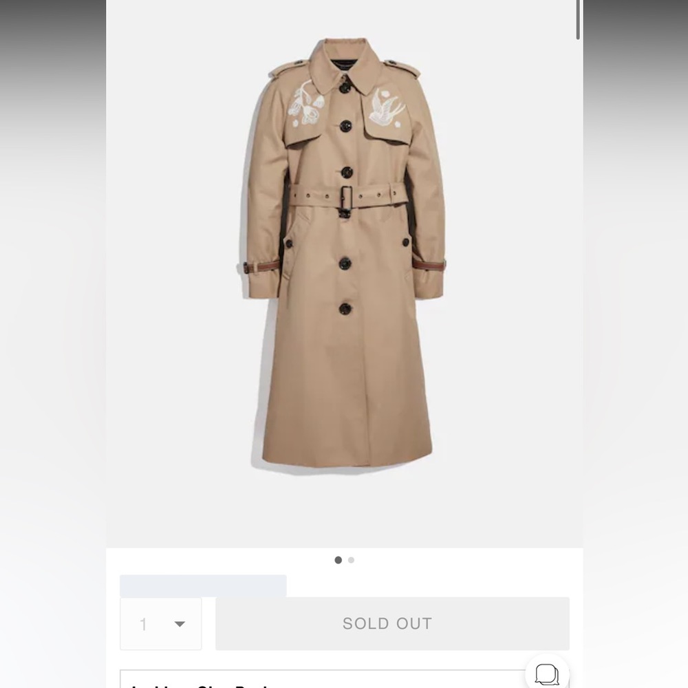 Brand New Coach Lace embroidered trench coat !